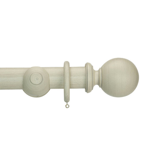 50mm Duet Pole Set Complete with Ball Finials - Travertine