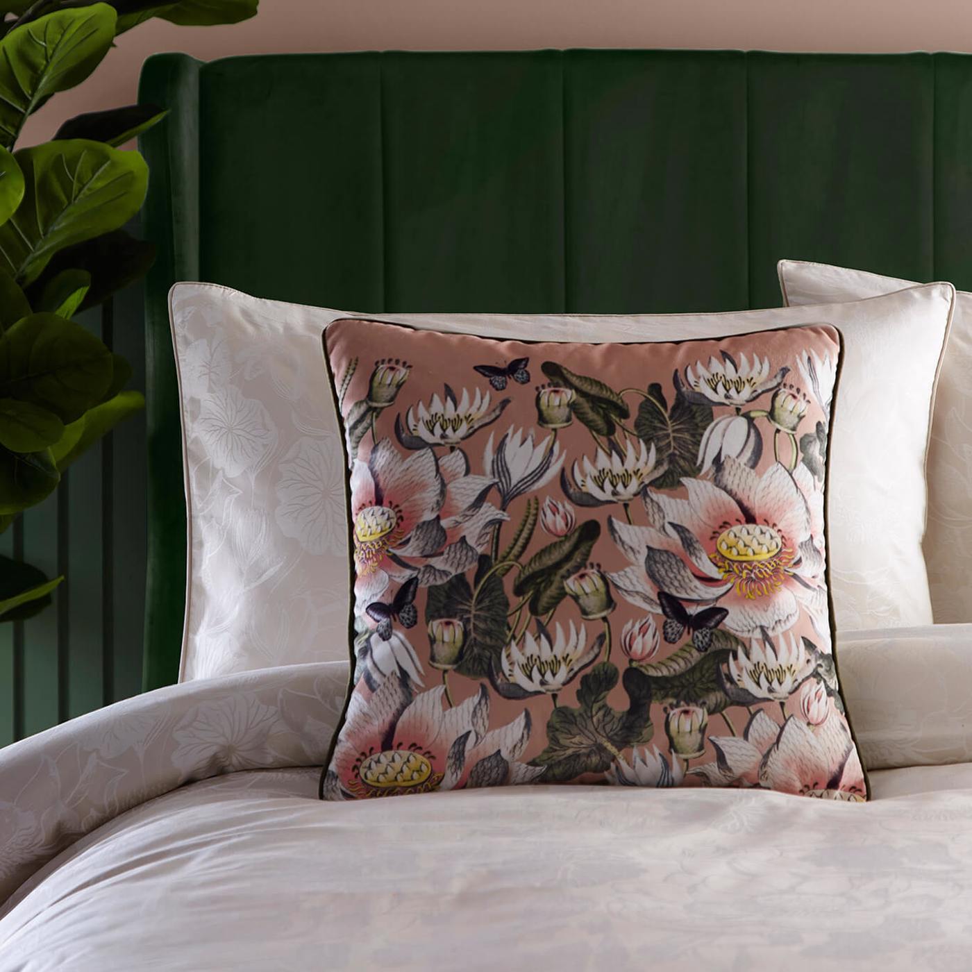 Waterlily Cushion - Blush